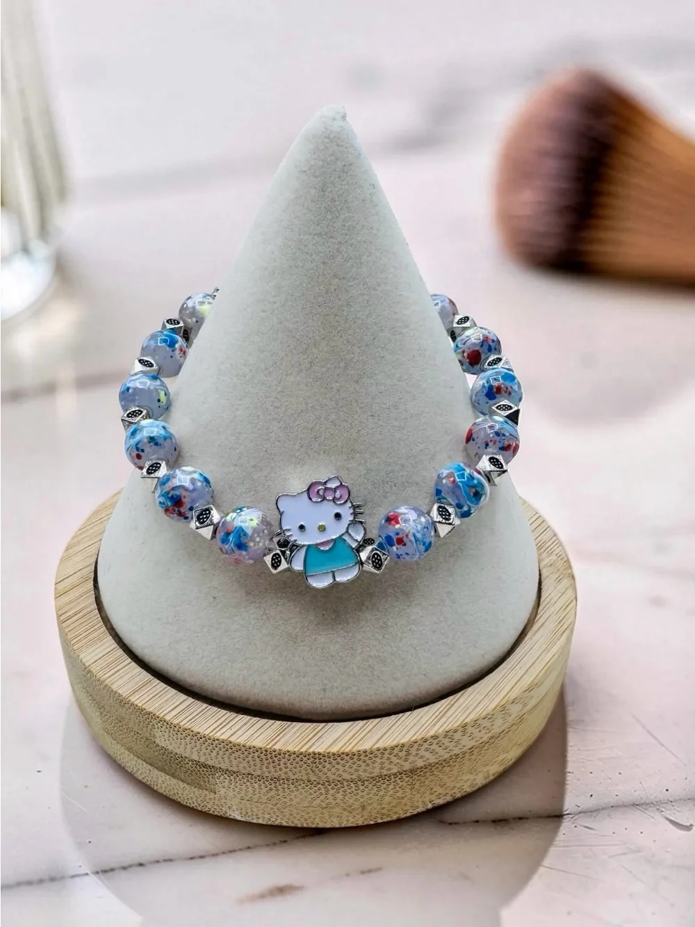 Hello Kitty Beaded Stretch Bracelet | 8mm Beads | 7.5” Wrist